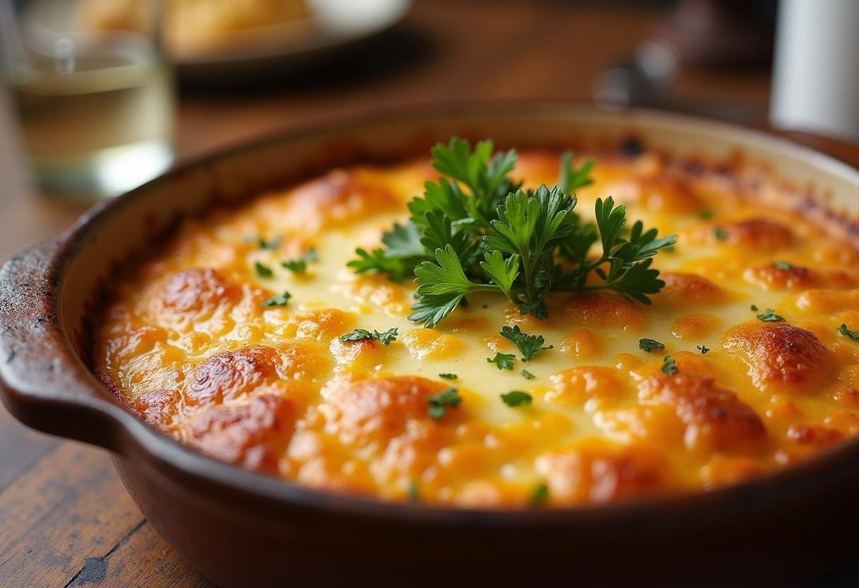 Deliciously baked Coulson Comfort Casserole served on a dining table, perfect for comfort food lovers.