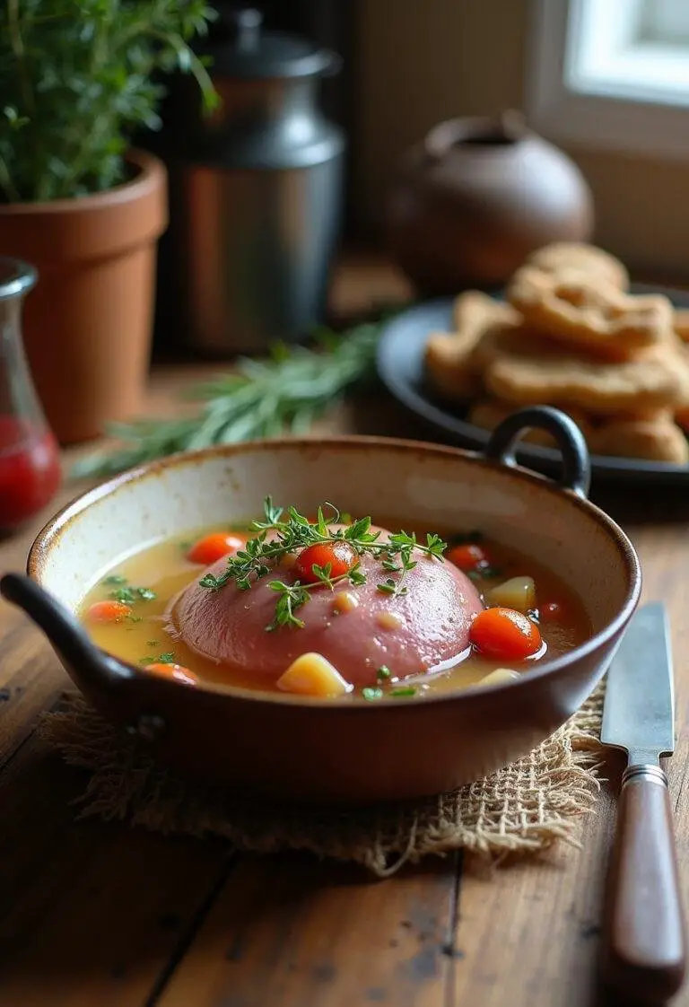 Delicious Hot Ham Water from Arrested Development served in a rustic bowl, perfect for fans of the show.
