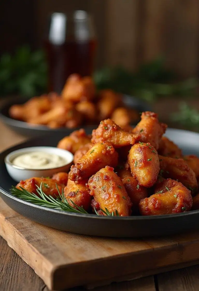 Final presentation of Los Pollos Chicken with dipping sauce, ideal for Breaking Bad fans.