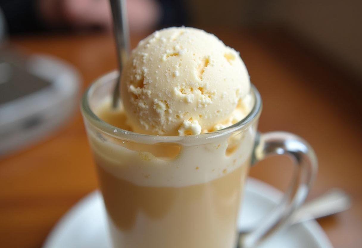 Root Beer Float with ice cream floating on top, showcasing a frosty drink experience.