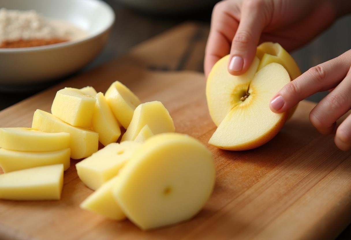 Fresh apples being prepared for Gilmore Girls Apple Turnover recipe.