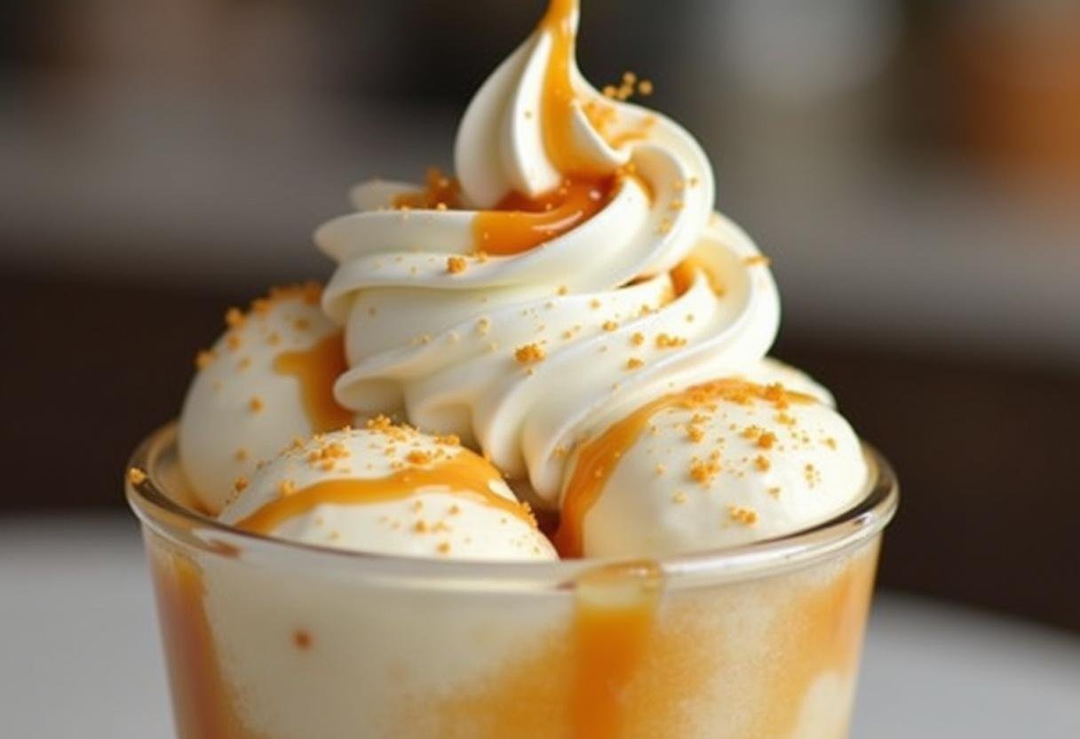 Whipped cream and butterscotch syrup added to elevate Harry Potter Butterbeer Floats.