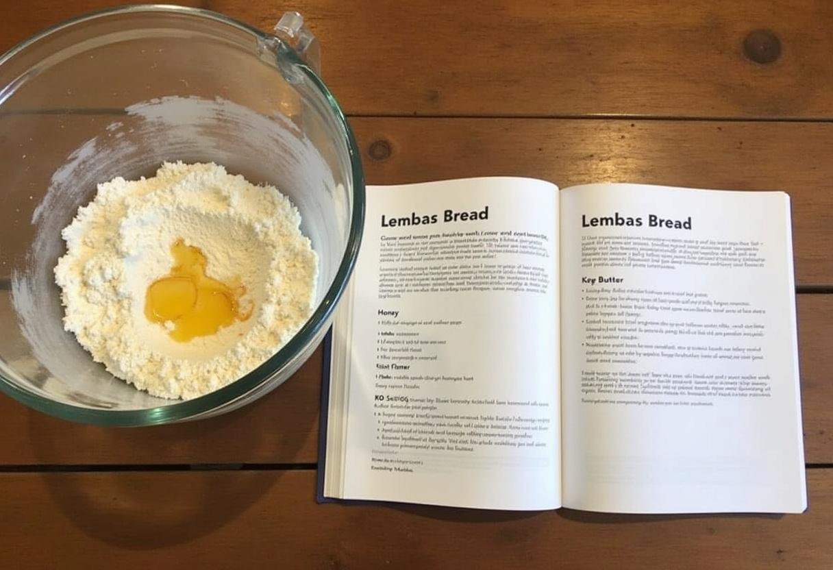 Ingredients for Lord of the Rings Lembas Bread Bars prepared on a wooden table.