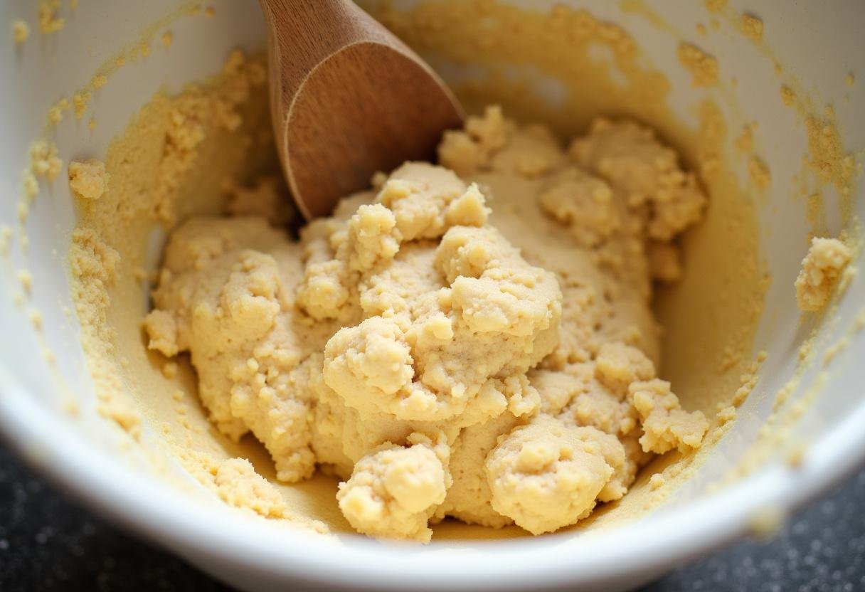 Mixing dough for Lord of the Rings Lembas Bread Bars in a bowl.