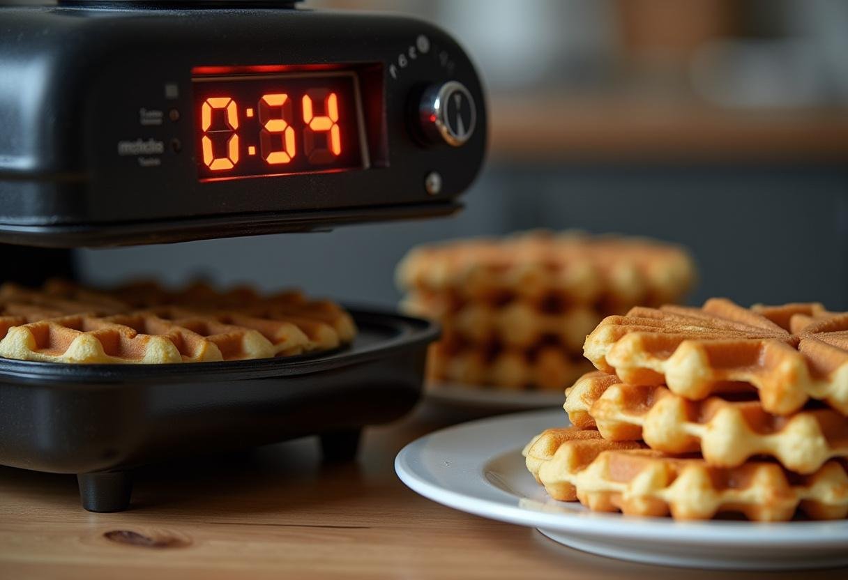 Timer counting down while making Stranger Things Morningside Waffles.