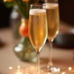 Finished Succession Champagne Cocktail served elegantly for a festive occasion.
