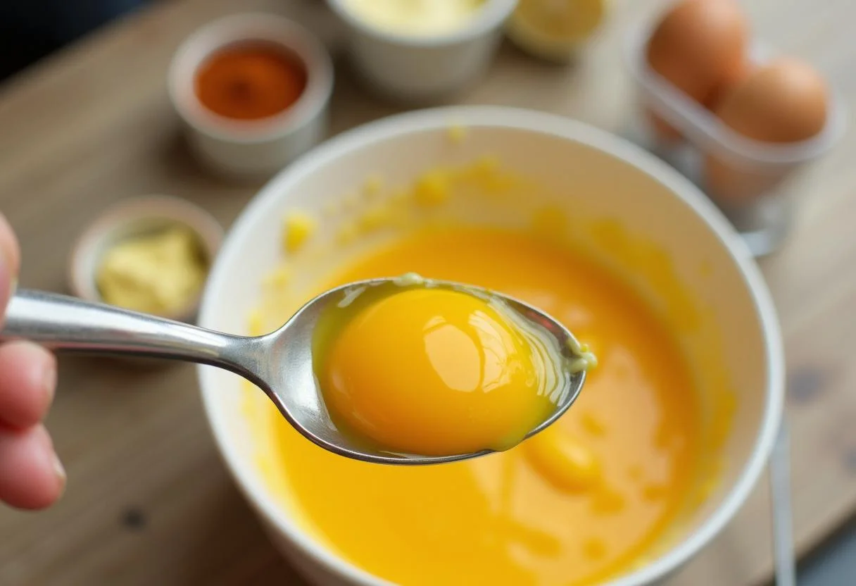 Removing egg yolks for The Mandalorian Baby Yoda Deviled Eggs filling.