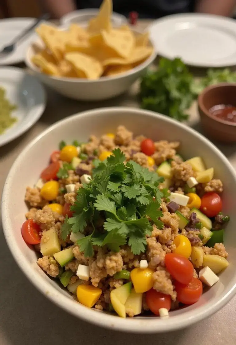 Delicious Meredith's Taco Salad ready to impress at a party or gathering.