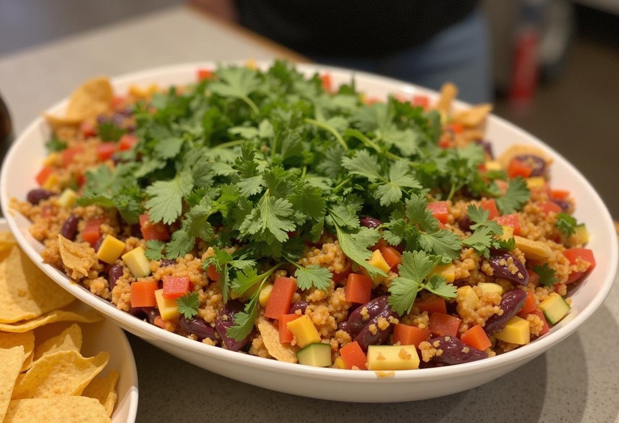 Delicious Meredith's Taco Salad ready to impress at a party or gathering.