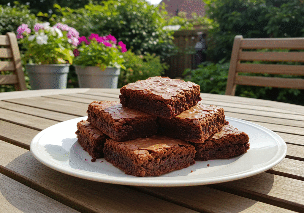 Tow Mater's Brownies from Cars movie recipes displayed on a rustic table in Radiator Springs style setting, highlighting the delicious dessert.