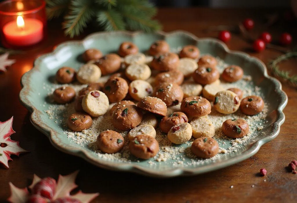 Beautifully arranged Friends Holiday Candy on a platter, perfect for the holidays.