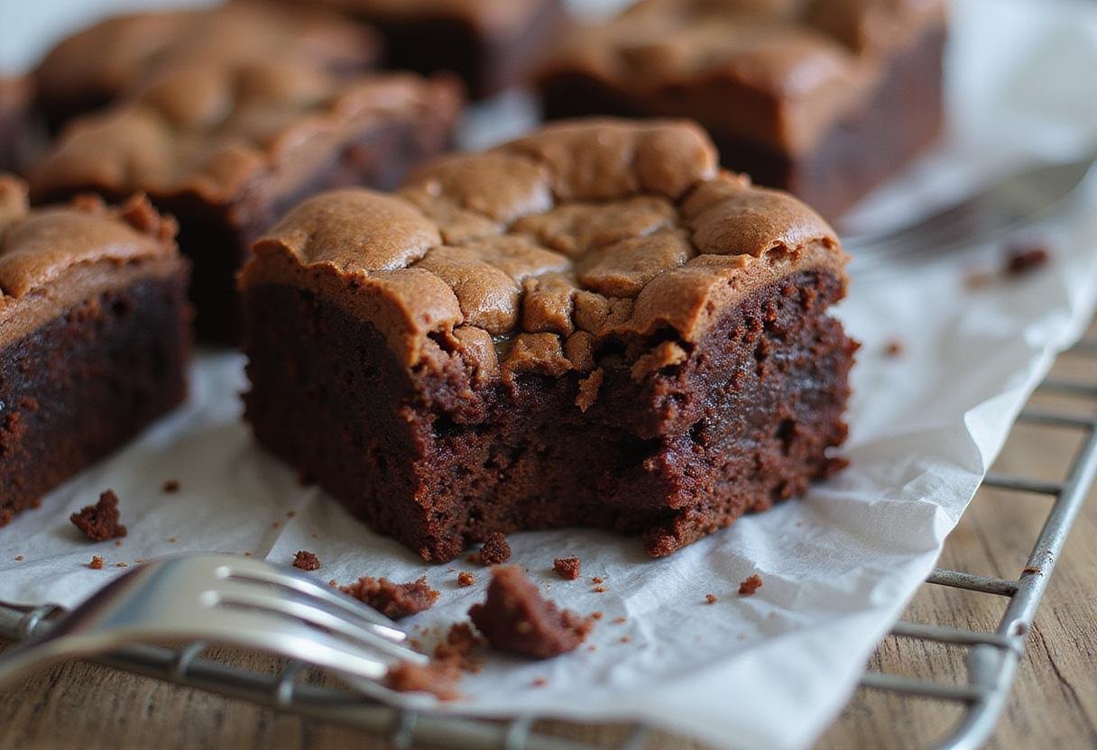 Freshly baked brownies cooling on a rack, ready for delicious Gilmore Girls brownie sundaes.
