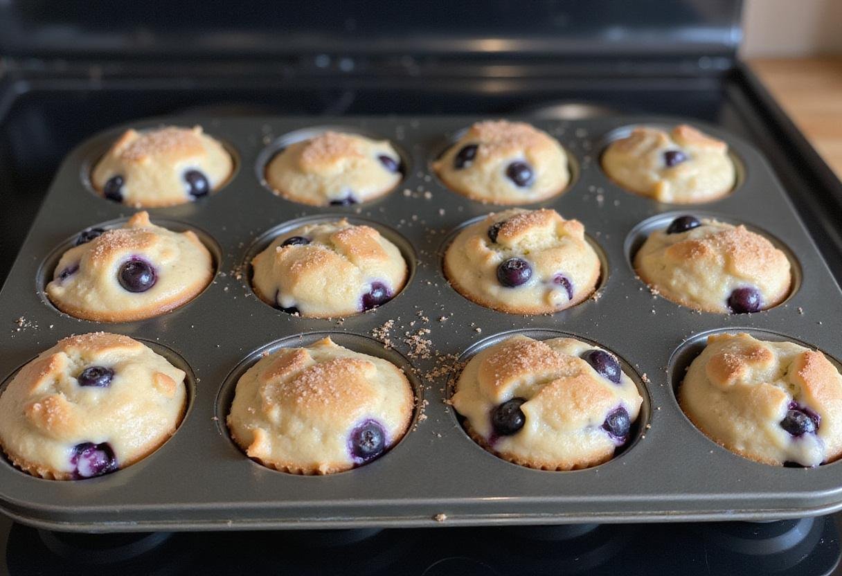 Ready-to-bake Grey's Anatomy Blueberry Muffins in a muffin tin, emphasizing the deliciousness of the batter and blueberries.