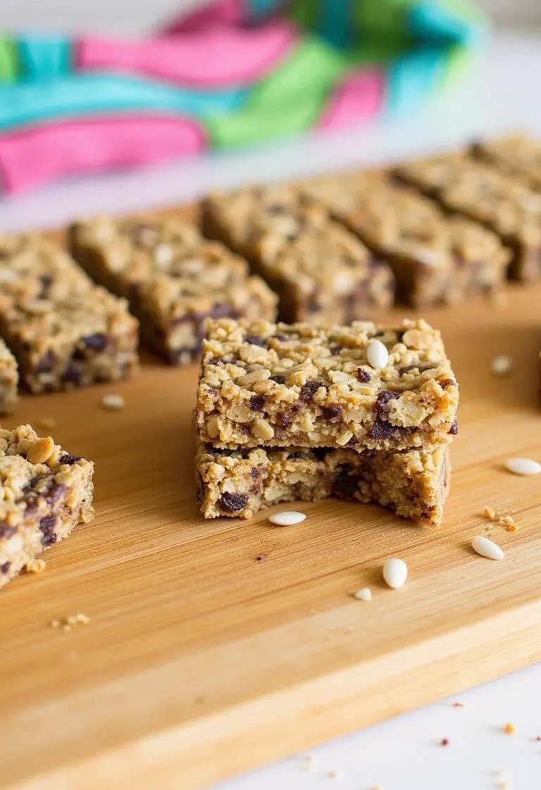 Finished Grey's Anatomy Granola Bars displayed on cutting board, ideal for snacking.