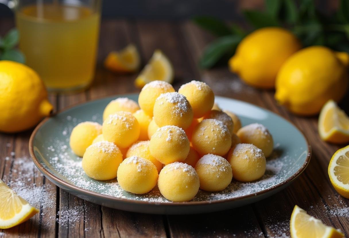 Delicious and vibrant Harry Potter Lemon Drops elegantly displayed on a plate, capturing the enchanting world of wizarding sweets.