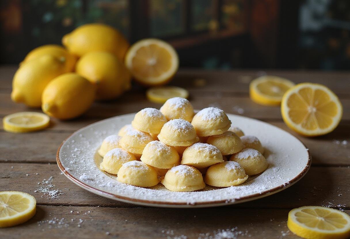 Delicious and vibrant Harry Potter Lemon Drops elegantly displayed on a plate, capturing the enchanting world of wizarding sweets.