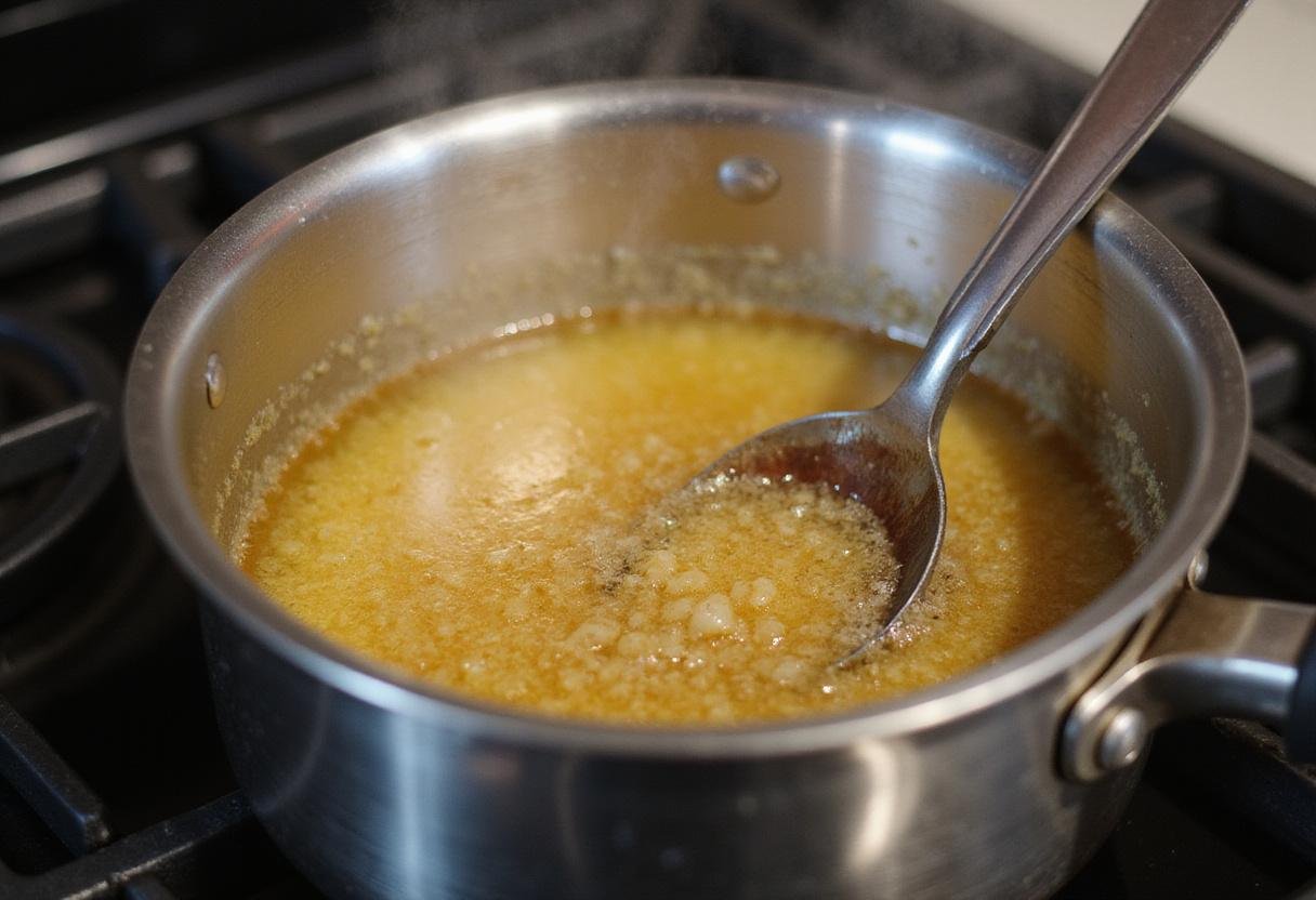 Cooking the sugar and lemon mixture for delicious Harry Potter Lemon Drops, showcasing the process of creating sweet and tangy candy.
