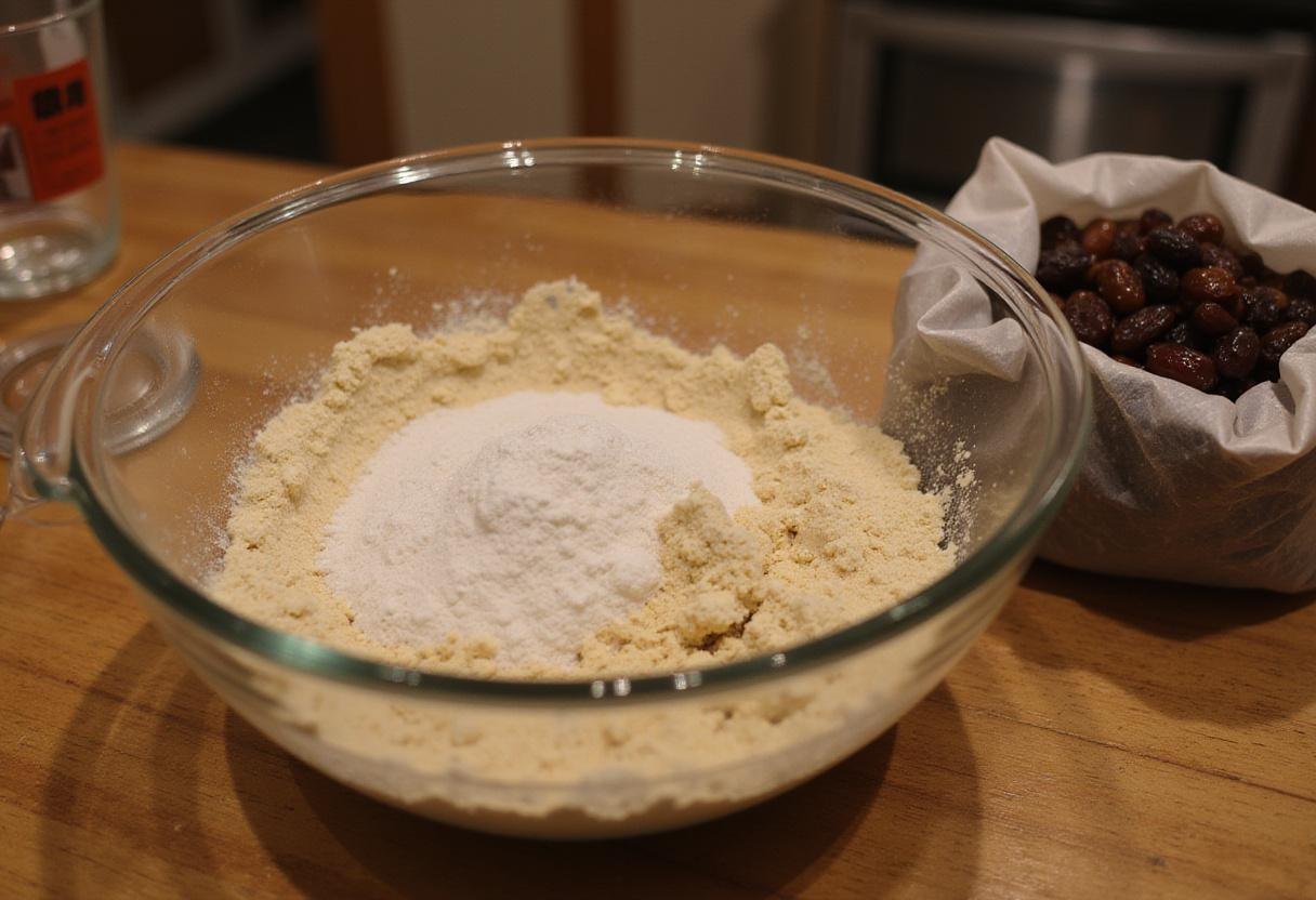 Making Harry Potter Rock Cakes with flour, sugar, and dried fruits to create a magical baking experience.
