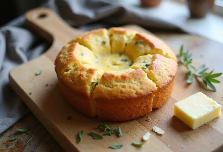 Delicious Modern Family Cam's Cornbread displayed on a cutting board, showcasing its golden crust and inviting aroma.