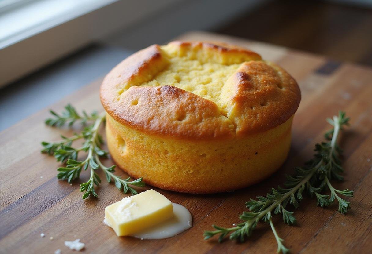 Delicious Modern Family Cam's Cornbread displayed on a cutting board, showcasing its golden crust and inviting aroma.