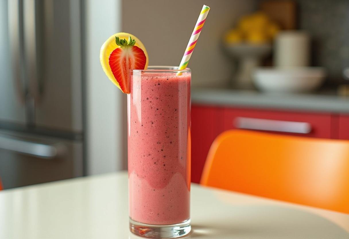 Refreshing Modern Family Fruit Smoothie served in a glass, perfect for family gatherings.