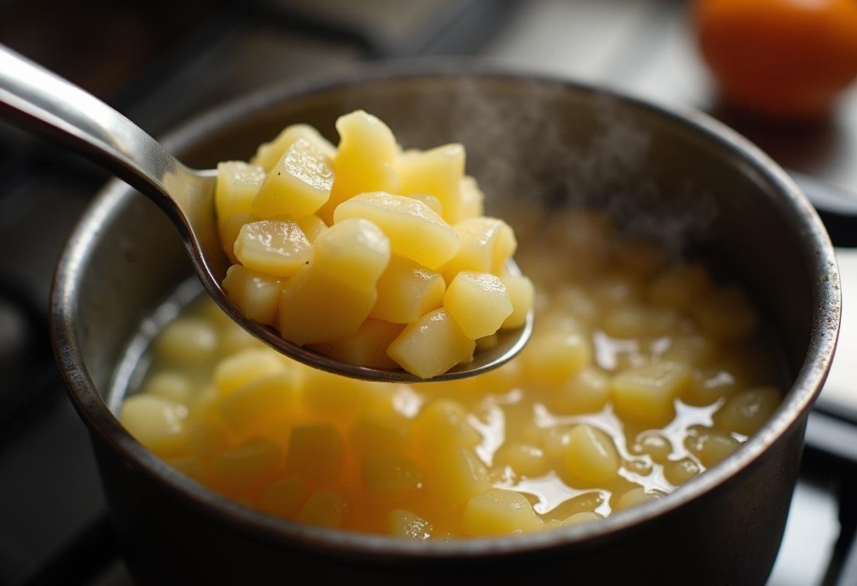 Boiling oil ready for frying Tater Tots for a Modern Family recipe.
