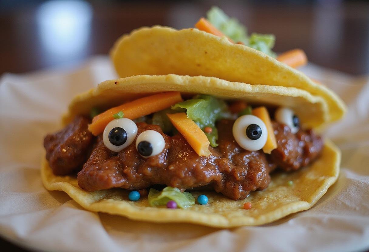 Delicious Scooby Doo Monster Tacos ready to be served with vibrant toppings.