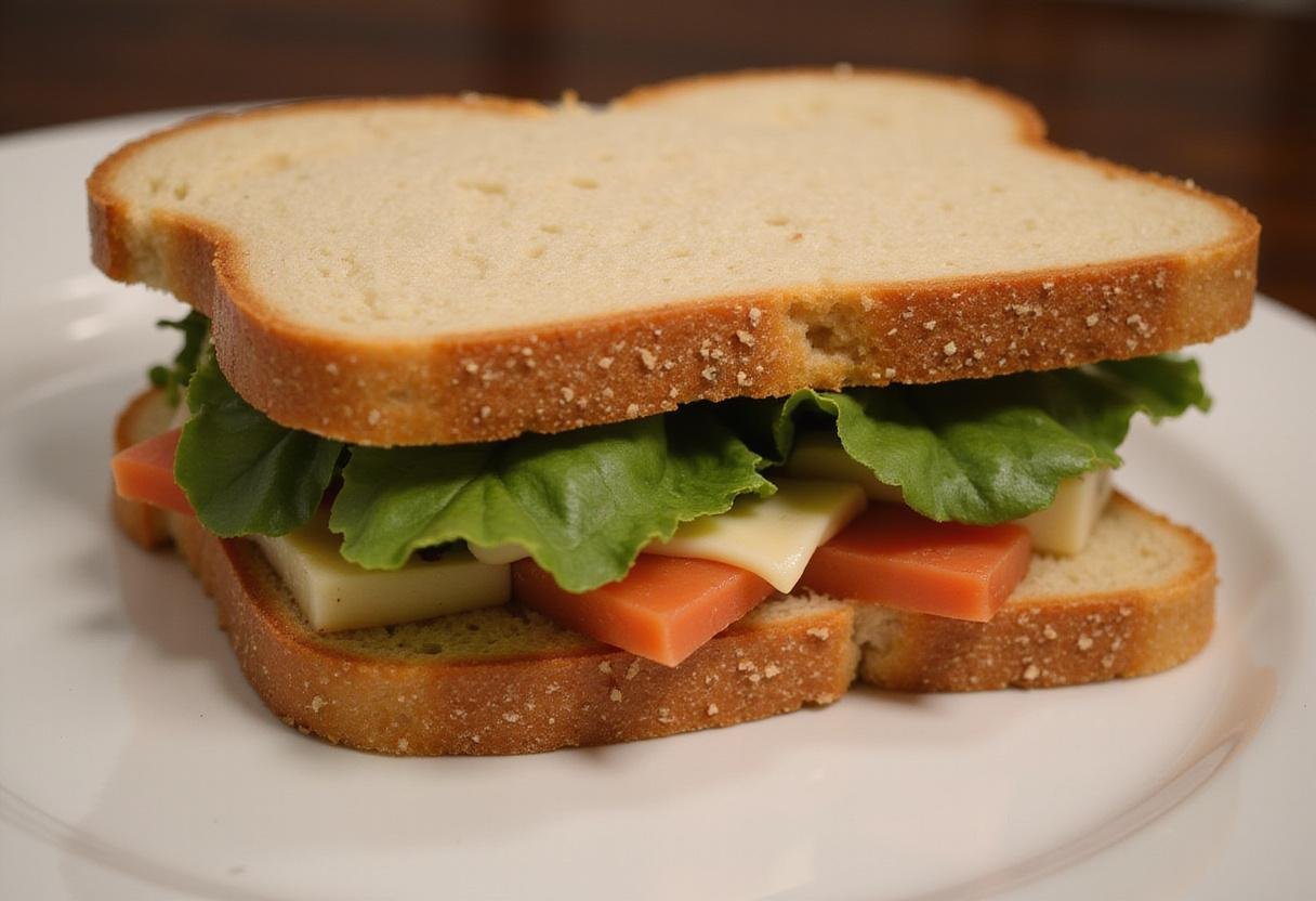 Capping the Seinfeld Marble Rye Sandwich with another slice of marble rye bread, showcasing the delightful layers and textures of the classic deli creation.