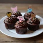 Delicious Stranger Things chocolate cupcakes with luscious frosting and playful decorations, perfect for themed parties and celebrations.