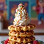 Deliciously finished Stranger Things Eggo Sundae ready to enjoy, packed with flavors and fun.