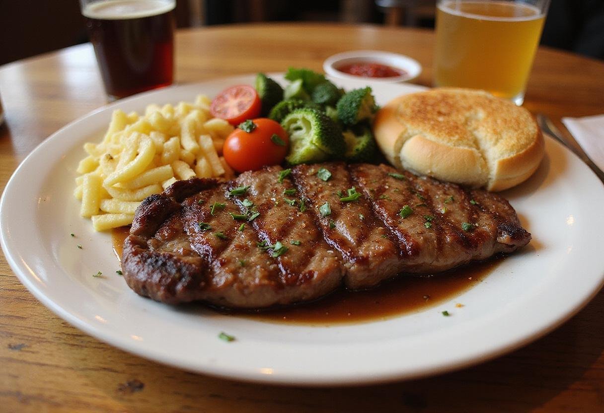 A delectable presentation of That '70s Show Red's Grilled Steak, an iconic dish perfect for any dinner table.
