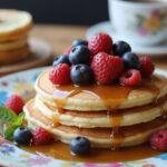 The final result of The Big Bang Theory Saturday Pancakes, a delicious stack ready to be enjoyed for breakfast.