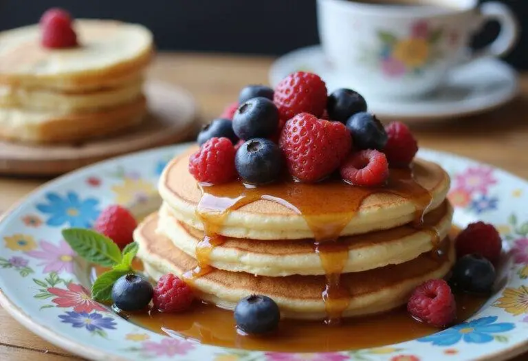 The final result of The Big Bang Theory Saturday Pancakes, a delicious stack ready to be enjoyed for breakfast.
