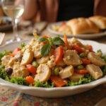 Deliciously arranged Crown Coronation Chicken Salad, a perfect dish for celebrations.