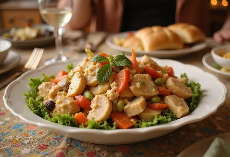 Deliciously arranged Crown Coronation Chicken Salad, a perfect dish for celebrations.