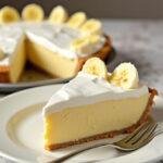 Finished slice of The Good Place Banana Cream Pie, featuring creamy layers and bananas, perfect for dessert.