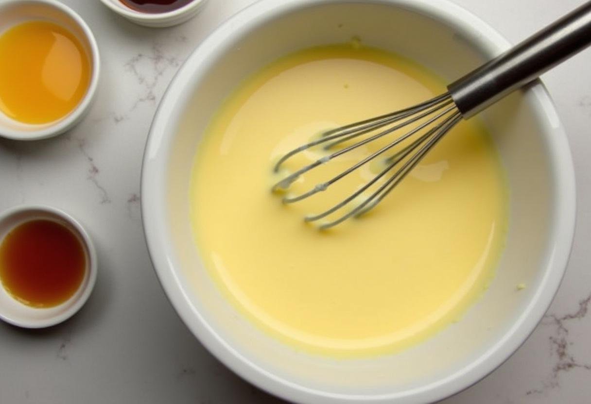 Creamy custard mixture being prepared for The Good Place Banana Cream Pie.