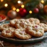 Deliciously decorated Angela's Christmas Cookies on a festive plate, ideal for holiday gatherings and celebrations.