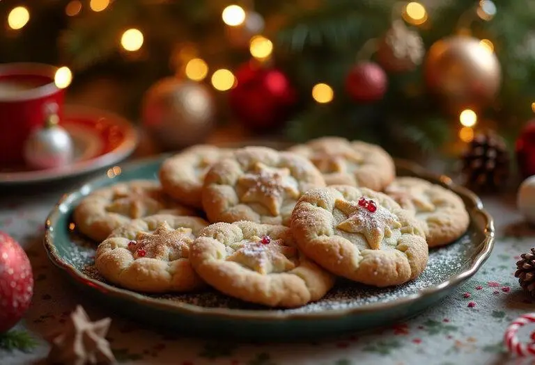 Deliciously decorated Angela's Christmas Cookies on a festive plate, ideal for holiday gatherings and celebrations.