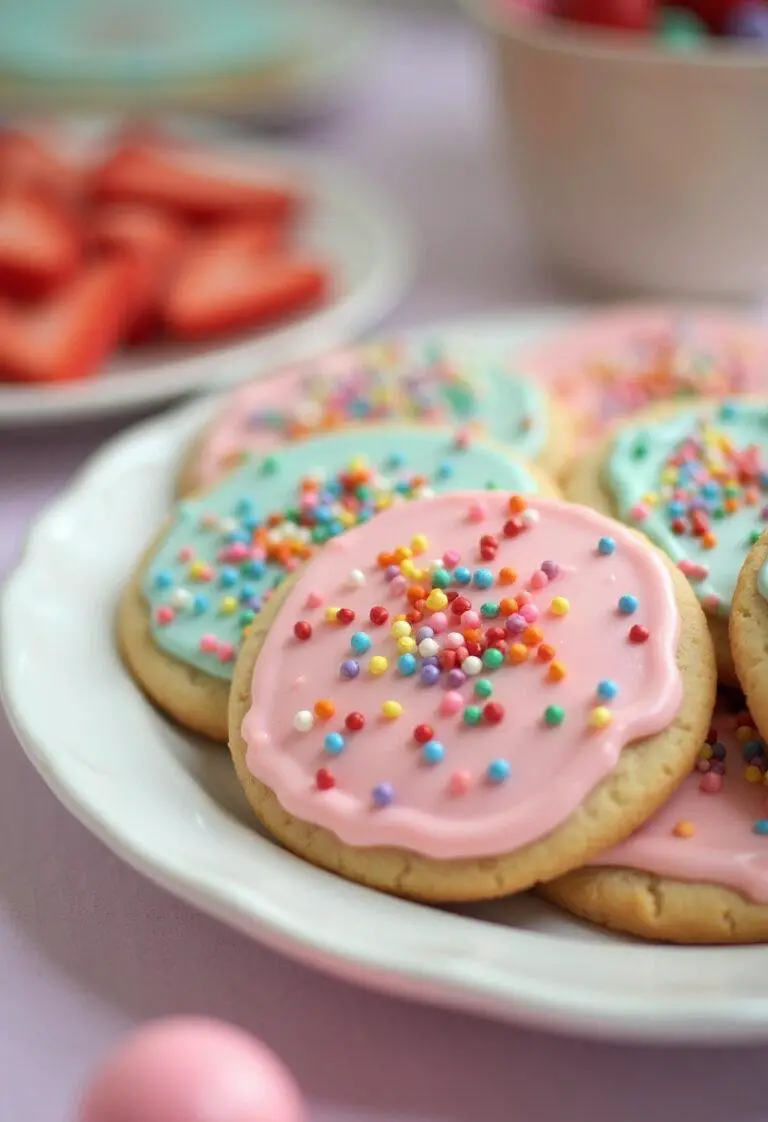 Finished Angela's Sugar Cookies decorated with icing, perfect for sharing and holiday celebrations.