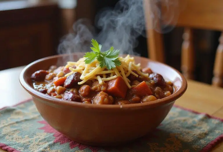 Delicious and hearty Kevin's Famous Chili showcased beautifully, highlighting its rich flavors and perfect texture for a warm, inviting meal.