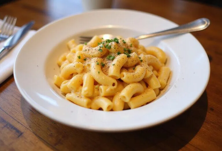 Delicious serving of The Office Mac and Cheese, showcasing the creamy texture and rich flavors, perfect for any office lunch.