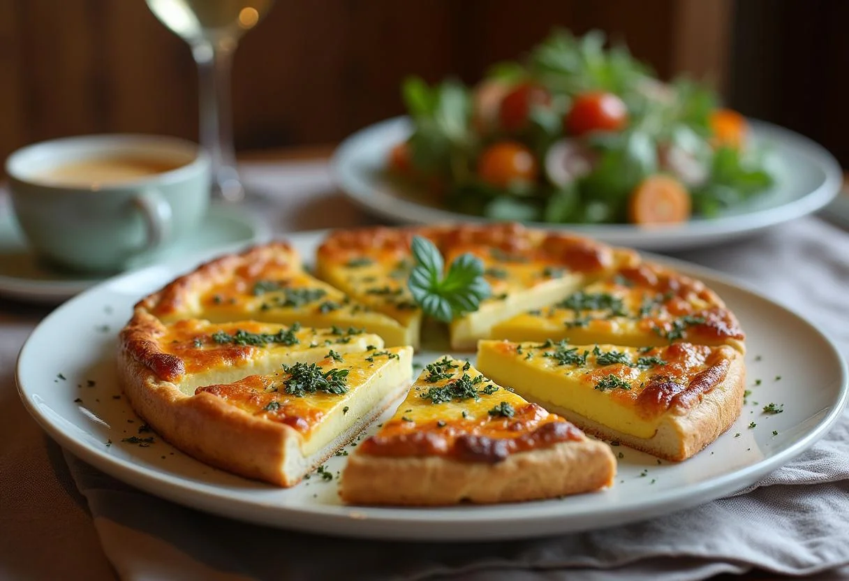 The final presentation of Attack on Titan Levi's Clean Freak Quiche, beautifully garnished and served, perfect for a delightful meal.