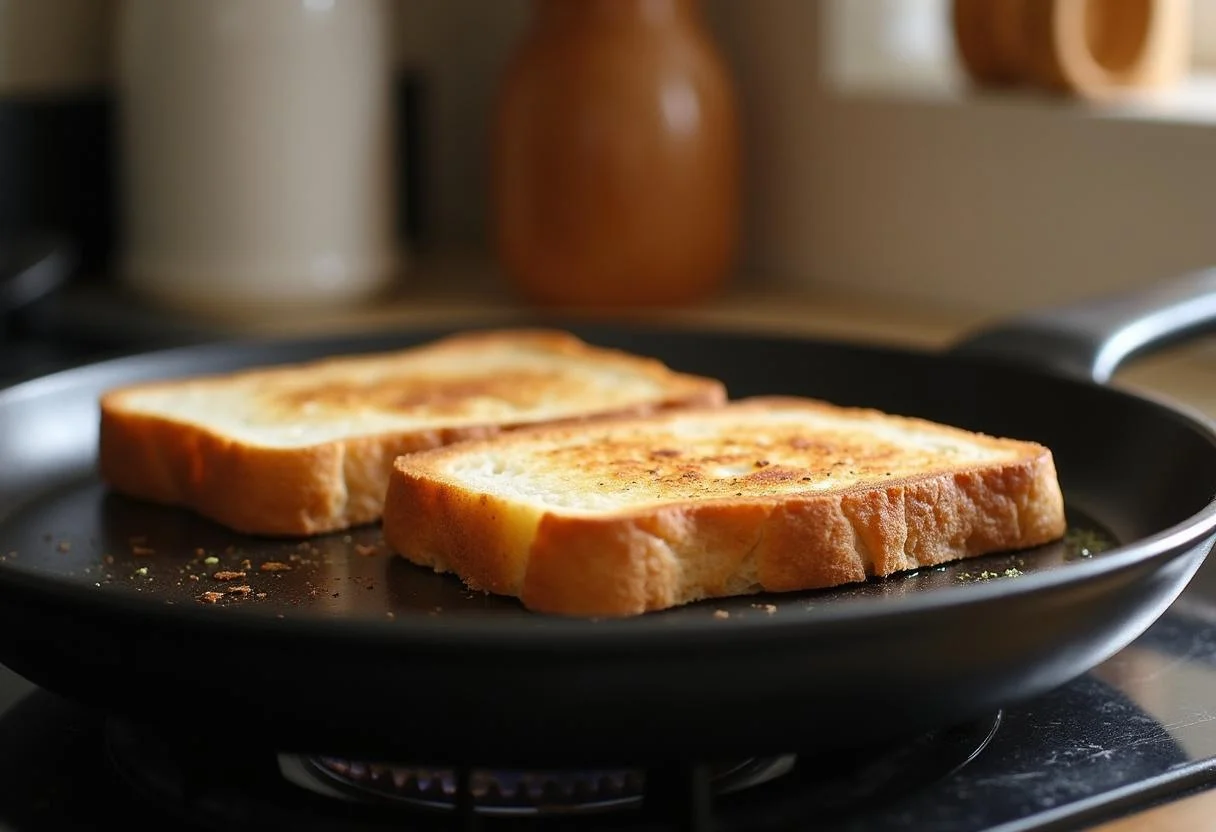 Toasted sourdough bread being prepared for Brooklyn Nine-Nine Charles Boyle's Artisanal Avocado Toast.