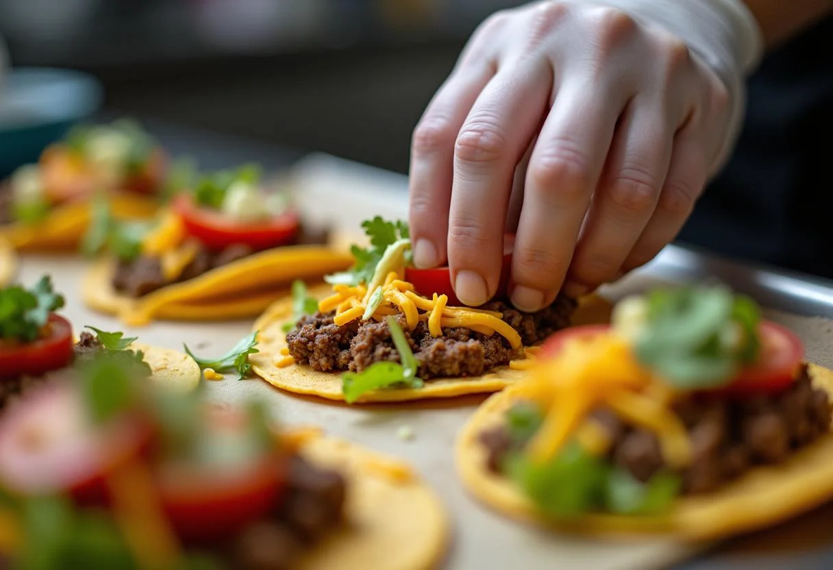 Assembling Extraction Chris Hemsworth's Tactical Tacos with a vibrant display of ingredients and toppings for a delicious meal.