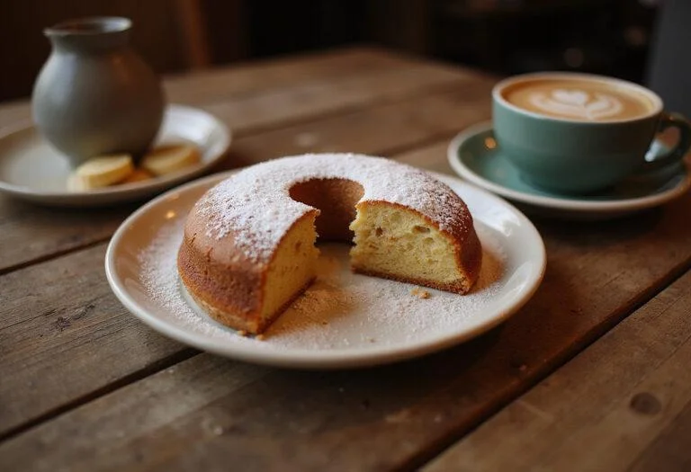 Delicious Friends Central Perk Coffee Cake served on a rustic table, showcasing the perfect coffee cake pairing with a warm cup of coffee.