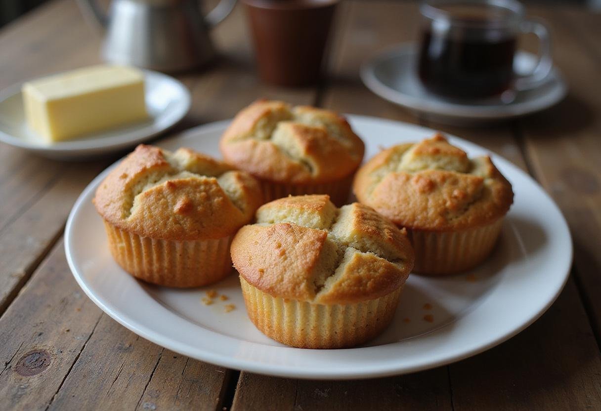 Beautifully arranged Gilmore Girls Stars Hollow Town Meeting Muffins on a wooden table, epitomizing the charm of delightful homemade baked goods.