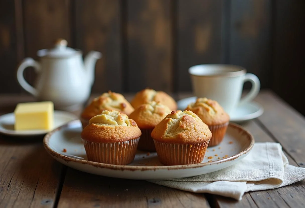 Beautifully arranged Gilmore Girls Stars Hollow Town Meeting Muffins on a wooden table, epitomizing the charm of delightful homemade baked goods.