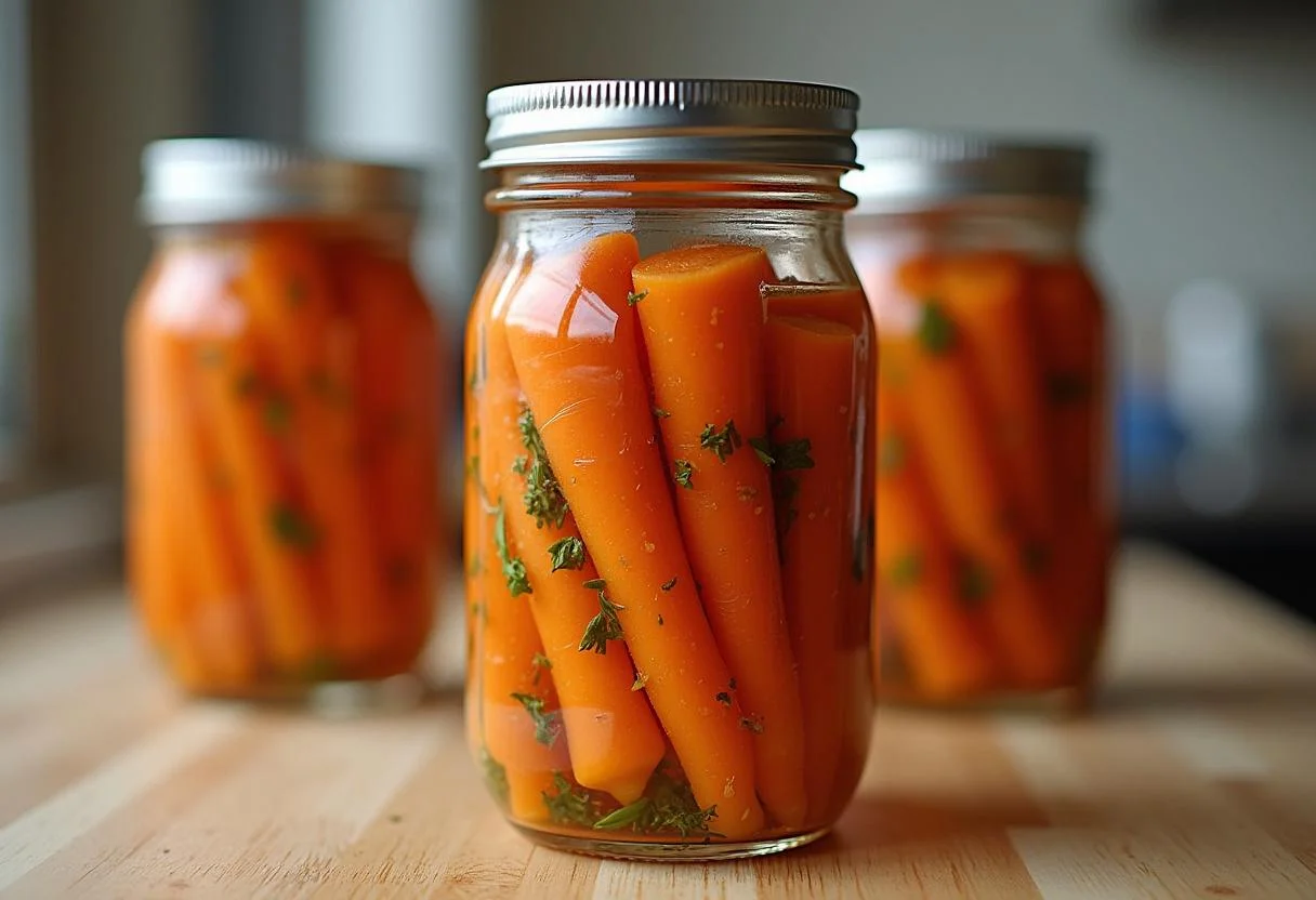 Hannibal Dr. Chilton's Confit Carrots finished preparation filling jar with confit carrots.