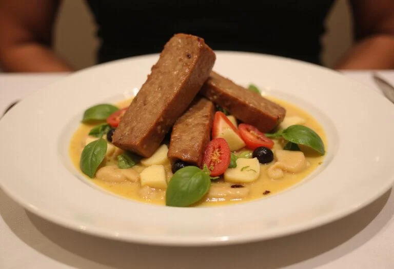 Final presentation of Hannibal's Fine Dining Foie Gras highlighting gourmet flavors and exquisite presentation for a luxurious dining experience.